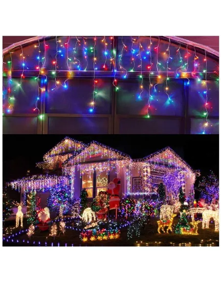 Instalatie 12 metri,MULTICOLOR, 300 LED-uri tip turturi