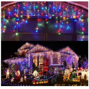 Instalatie 8 metri, MULTICOLOR, 200 LED-uri tip turturi