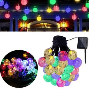 Instalatie Solara de exterior, cu 30 beculete LED, lumina