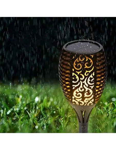 Lampa solara tip torta cu efect flacara red-mag.ro