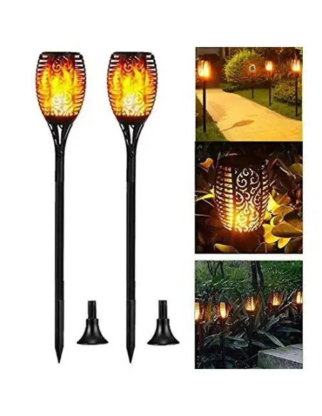 Lampa solara tip torta cu efect flacara red-mag.ro