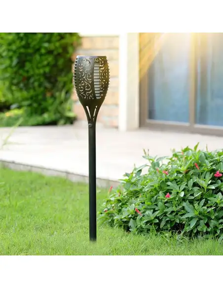 Lampa solara tip torta cu efect flacara red-mag.ro