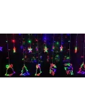 Instalatie Craciun - perdea luminoasa ploaie 12 figurine