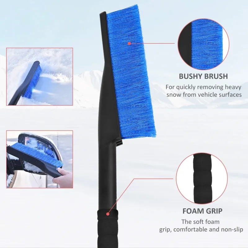 Racleta 2 in 1 gheata si perie zapada,maner cu burete, 60 cm