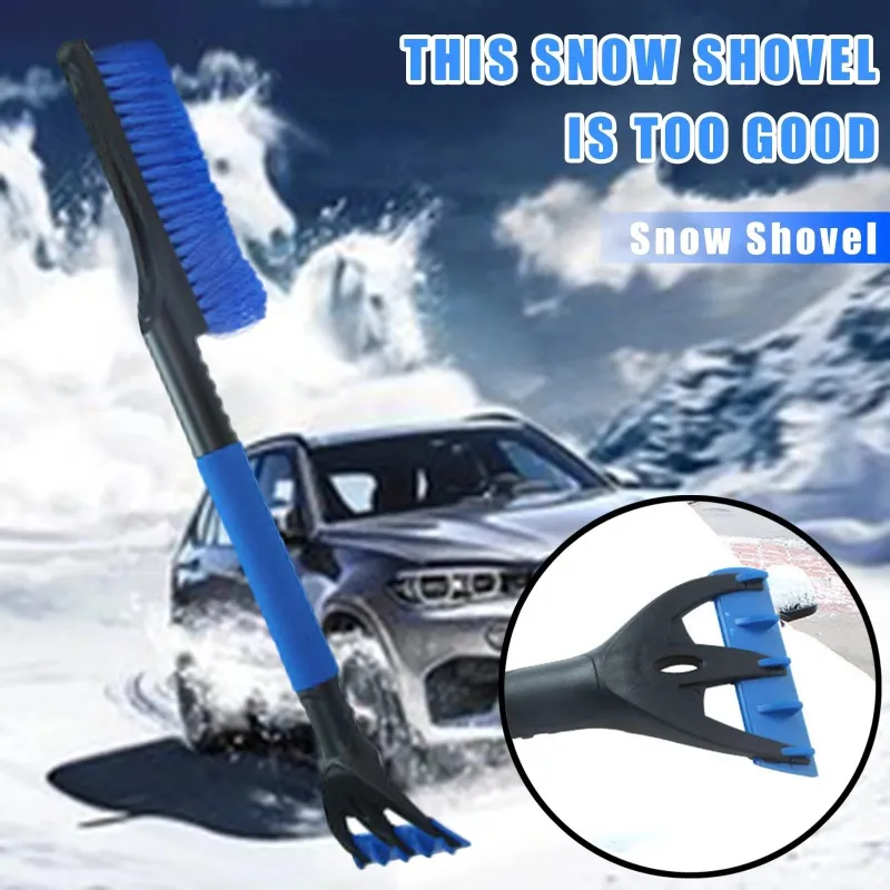 Racleta 2 in 1 gheata si perie zapada,maner cu burete, 60 cm