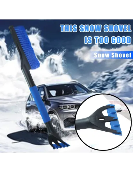 Racleta 2 in 1 gheata si perie zapada,maner cu burete, 60 cm