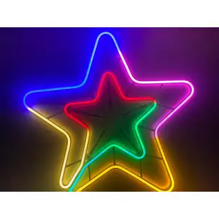 Stea de craciun LED, RBG cu turturi meteoriti de lumini 2