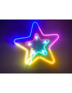 Stea de craciun LED, RBG cu turturi meteoriti de lumini