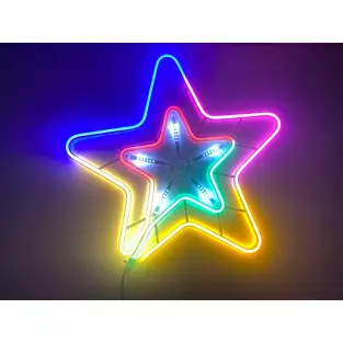 Stea de craciun LED, RBG cu turturi meteoriti de lumini