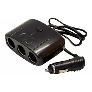 Prelungitor bricheta auto, 3 socket + 2 porturi USB red-mag.ro