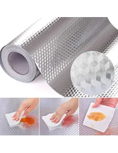Folie adeziva de aluminiu,rezistenta pentru bucatarie, 60 x 300