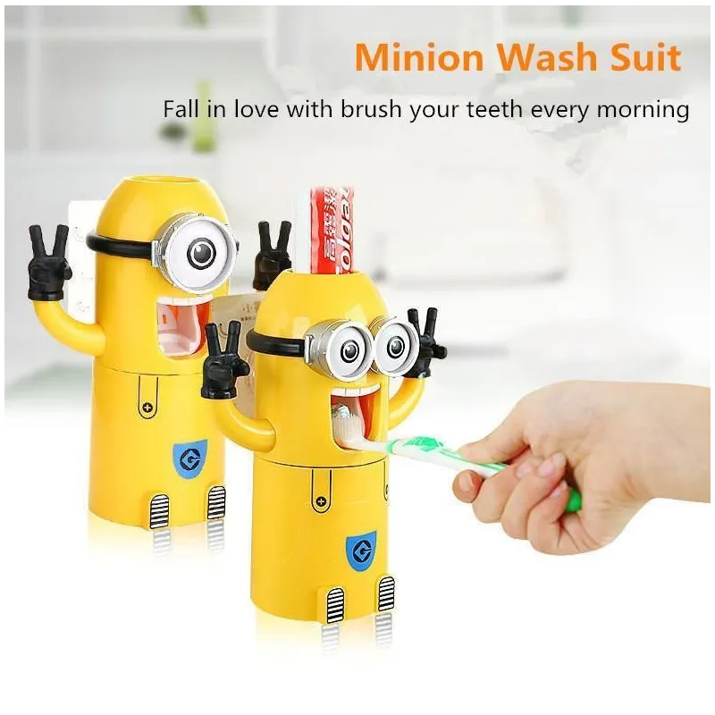 Set 2 dozatoare pentru pasta de dinti Minions red-mag.ro