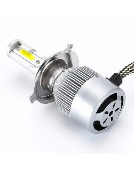 Set 2 becuri auto LED C6 H4 6000K cu 2 faze red-mag.ro