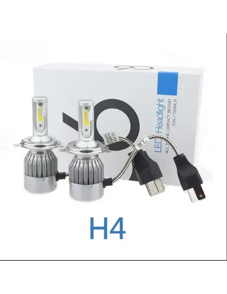 Set 2 becuri auto LED C6 H4 6000K cu 2 faze red-mag.ro