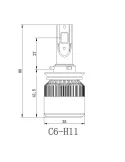 Set de 2 becuri COB C6 H8/H9/H11 red-mag.ro