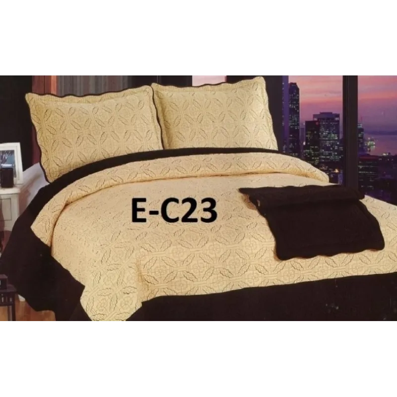 Cuvertura de pat Luxury + 2 fete de perna din bumbac brodat