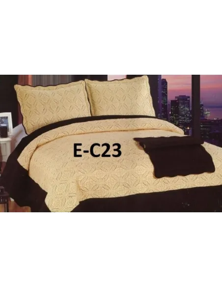 Cuvertura de pat Luxury + 2 fete de perna din bumbac brodat