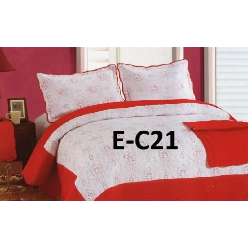 Cuvertura de pat Luxury + 2 fete de perna din bumbac brodat