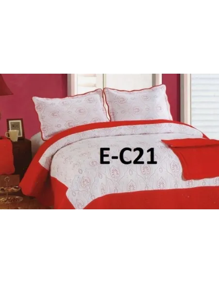 Cuvertura de pat Luxury + 2 fete de perna din bumbac brodat