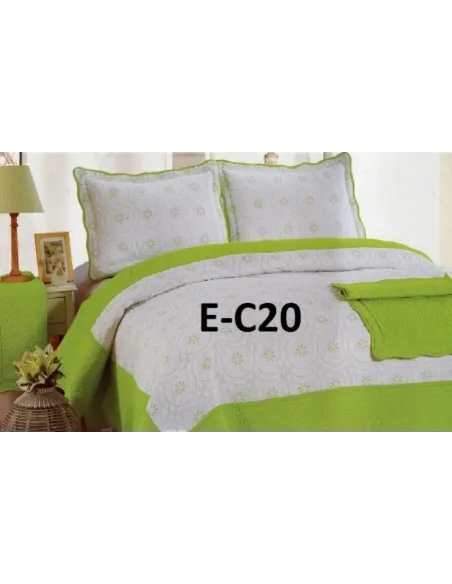 Cuvertura de pat Luxury + 2 fete de perna din bumbac brodat