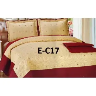 Cuvertura de pat Luxury + 2 fete de perna din bumbac brodat