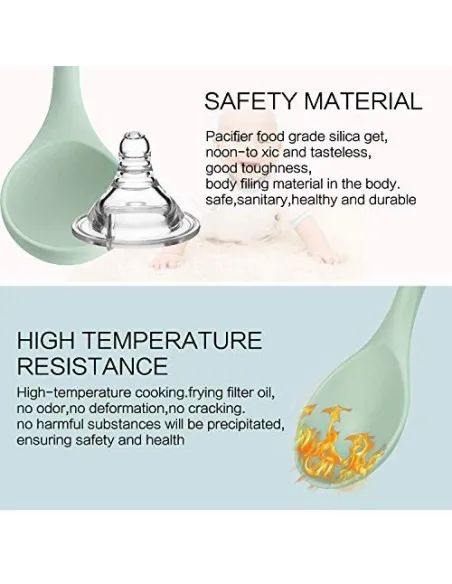 Set 12 ustensile de bucatarie, Antiaderente, Silicon, Maner din