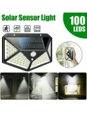 Set 3 x Lampa 100 LED cu panou solar, senzor de miscare
