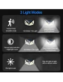 Set 3 x Lampa 100 LED cu panou solar, senzor de miscare
