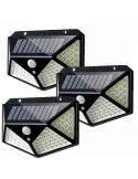 Set 3 x Lampa 100 LED cu panou solar, senzor de miscare