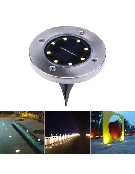 Set 4 x lampa solara cu 8 leduri si senzor de lumina cu fixare