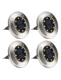 Set 4 x lampa solara cu 8 leduri si senzor de lumina cu fixare