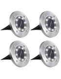 Set 4 x lampa solara cu 8 leduri si senzor de lumina cu fixare