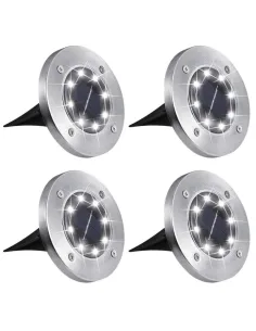 Set 4 x lampa solara cu 8 leduri si senzor de lumina cu fixare