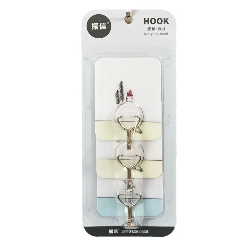 Pachet de 4 bucăți - Cârlig autoadeziv de perete cu model