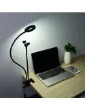 Suport selfie pentru telefon cu iluminare LED, prindere birou