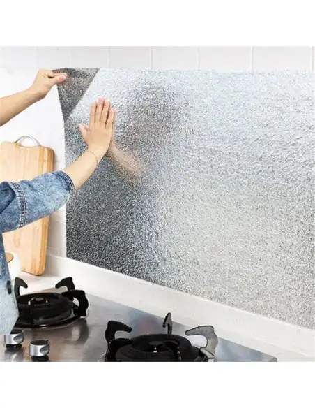 Folie de aluminiu autoadeziva bucatarie 60 x 300 cm red-mag.ro