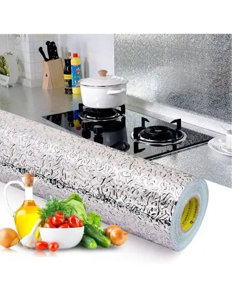 Folie de aluminiu autoadeziva bucatarie 60 x 300 cm red-mag.ro