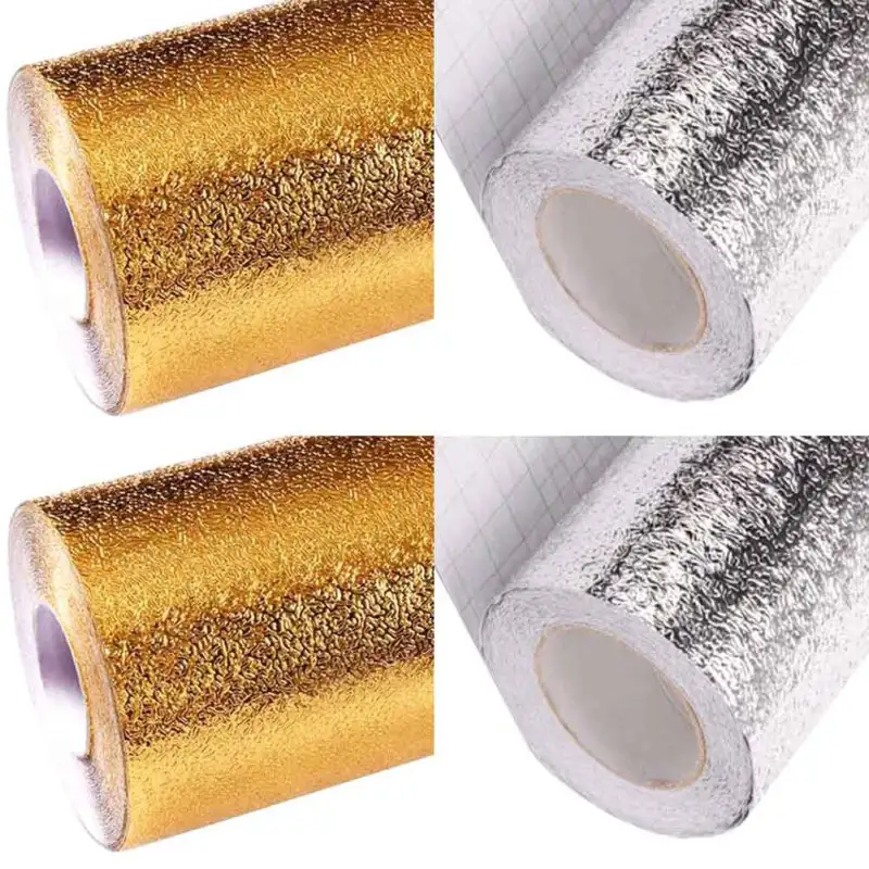 Folie de aluminiu autoadeziva bucatarie 60 x 300 cm red-mag.ro