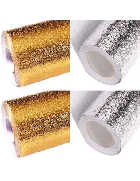 Folie de aluminiu autoadeziva bucatarie 60 x 300 cm red-mag.ro