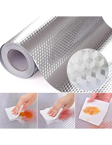 Folie adeziva de aluminiu,rezistenta pentru bucatarie, 60 x 300