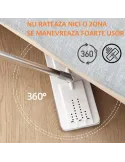 Mop plat cu rotire 360º,Galeata cu 2 cuve spalare si stoarecere