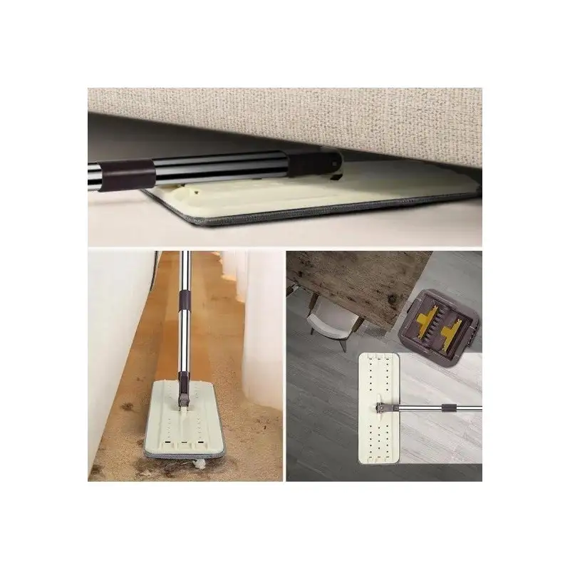 Mop plat cu rotire 360º,Galeata cu 2 cuve spalare si stoarecere