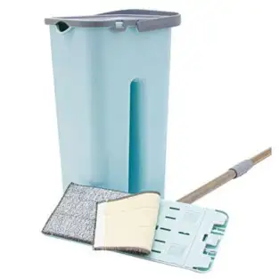 Mop plat cu rotire 360º, Galeata cu 2 cuve, spalare si