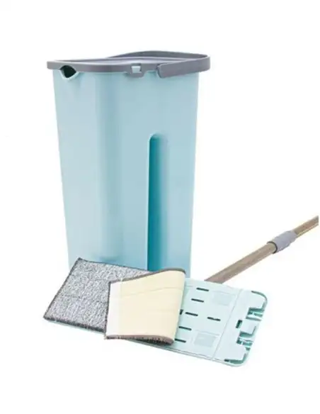 Mop plat cu rotire 360º, Galeata cu 2 cuve, spalare si