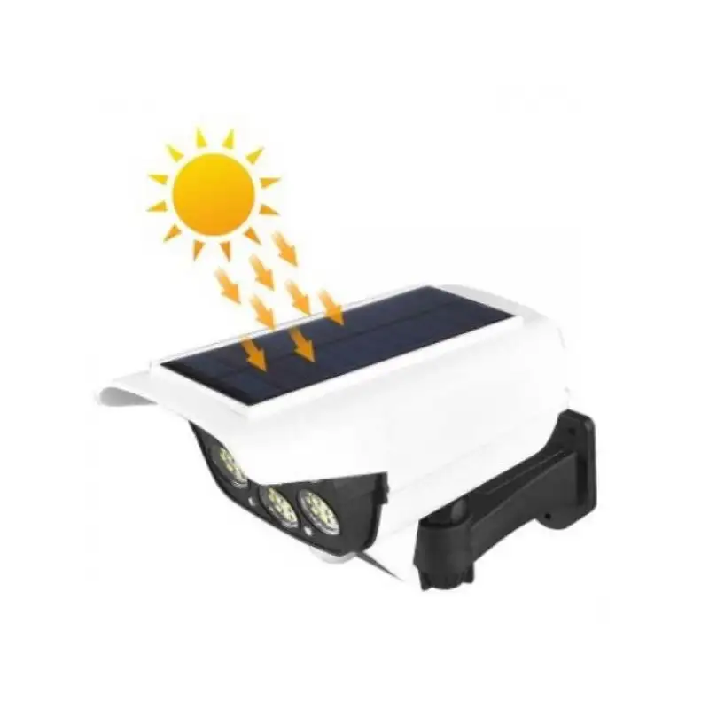 Camera falsa cu panou solar, 77 LED, senzor de miscare, JD