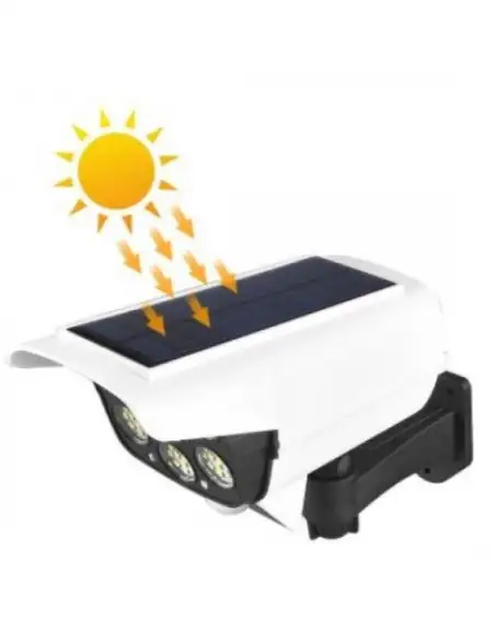 Camera falsa cu panou solar, 77 LED, senzor de miscare, JD