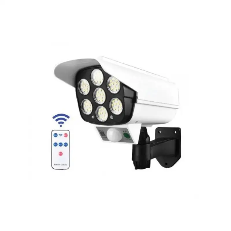 Camera falsa cu panou solar, 77 LED, senzor de miscare, JD
