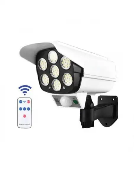 Camera falsa cu panou solar, 77 LED, senzor de miscare, JD