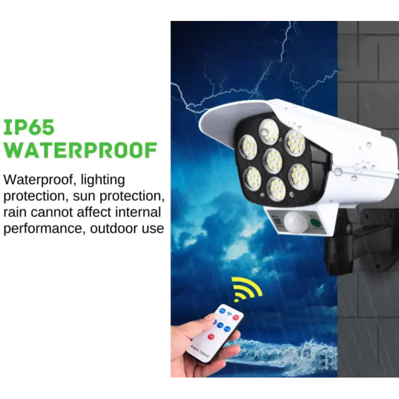 Camera falsa cu panou solar, 77 LED, senzor de miscare, JD