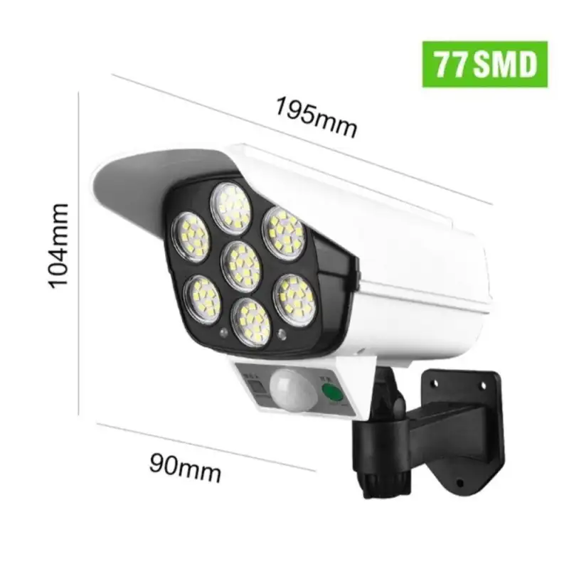 Camera falsa cu panou solar, 77 LED, senzor de miscare, JD